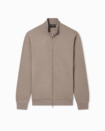 Emporio Armani Herren Basic Terry Open Sweatshirt (1er Pack), braun, L