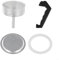 Juego de accesorios para ollas Moka, piezas de repuesto para cafetera espresso Moka + embudo + anillo de goma + filtro 3/6/9/12 tazas (9 tazas)