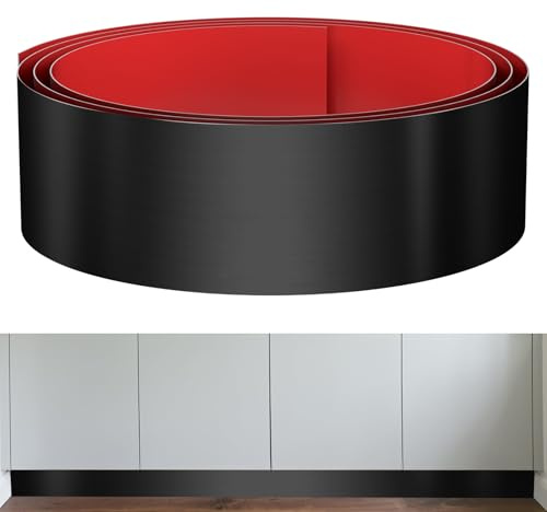 Sanbege Protection des orteils en acier inoxydable, plaque de plinthe de 15,2 x 259,1 cm, plaque autocollante pour bas de porte, îlot de cuisine, armoire, placard (noir brossé)