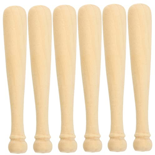 SHINEOFI Bastelspiel 20 Stück Mini-baseballschläger Aus Holz Unvollendet Für Dekorationen Für Kinder Und Erwachsene