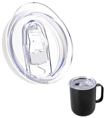 Replacement Mug Sliding Lid Compatible with Ember 10oz Temperature Control Smart Mug 1 & 2, BPA-Free, Spill Proof Cup Lid Cover with Sealing Silicone Ring, Clear