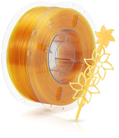 FilaBees Transparent Filament Clear PETG 1.75mm,Rapid PETG High Toughness 3D Printer Filament for Fast & High Precision Printing,Odorless,Better Flow,Yellow 1kg(2.2lbs)