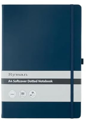 Ryman A4 Soft Cover Dotted Notebook (Navy)