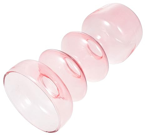 Amosfun Vaso Vetro Rosa per Composizioni Floreali Decorazione da Ufficio e Casa per Fiori per