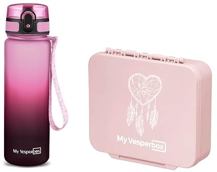 My Vesperbox Liv Set – Brotdose & 500ml Trinkflasche für Kinder – auslaufsicher & BPA-frei – Lunchbox für Schule & Kindergarten - Bento Box Set - Made in Germany