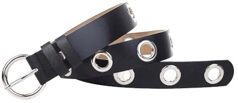 Zakatte • Damen Ösengürtel aus Leder Gürtel mit Ösen Damengürtel Taillengürtel Ledergürtel Hüftgürtel Bikergürtel Punkgürtel F37