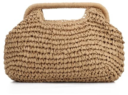 LHHMZ Stroh-Clutch-Tasche für Damen, gewebte Stroh-Clutch-Tasche, Sommer Strand Umhängetasche für Urlaubsreisen