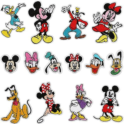 21 Pieces Sew On Iron on Patches, Embroidered Applique Patches Fabric Repair Patch Cute Cartoon Car Patches for Kids Adult Clothes Jeans Jackets Hats Shoes Backpacks