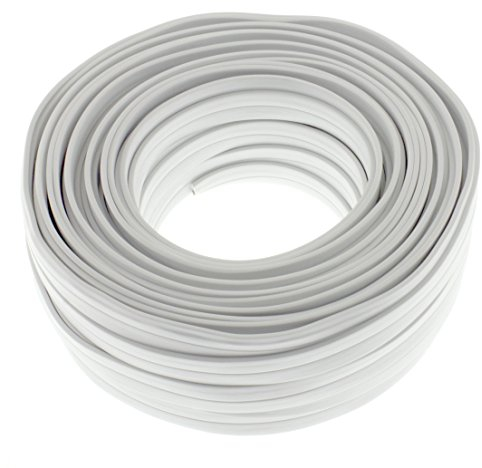 Cable de altavox Plano de 2 x 2,5 mm² – Blanco – 25 m – CCA – Cable de Audio – Caja de Cable