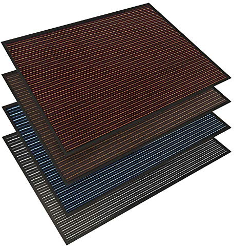 casa pura Schmutzfangmatte Tango gestreift | hält Schmutz und Nässe draußen | Fußmatte für Eingangsbereich und Haustür | Eingangsmatte in Rot 90x120 cm