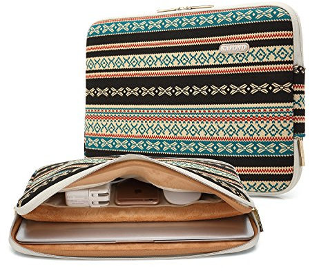 KAYOND Black stripes Water-resistant 12.5 inch 13 inch Canvas laptop sleeve with pocket for 13.3 inch laptop case macbook air 13 case macbook pro 13 sleeve ipad 12.9 (13-13.3 inch, Black stripe)