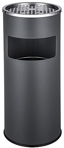 tectake 30L Standaschenbecher Aschenbecher mit Mülleimer inkl. Inneneimer | Total: Ø 25 x 61 cm - Diverse Farben - (Anthrazit | Nr. 402283)