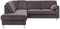 Cavadore Ecksofa Belfast mit Ottomane links / Polsterecke mit Federkern / 243 x 88 x 218 / Mikrofaser Grau