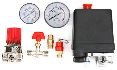 Accessori per compressori valvola di controllo pneumatica valvola di controllo manuale d'aria Marhynchus Pressostato aria Valvola di pressione Manometri regolatori di sfiato collettore a 4 fori