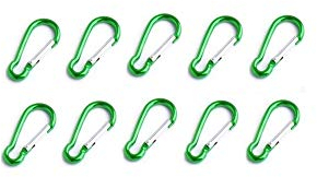 Rohans Carabiner Carabina Clip Snap Hook Clip Small Keyring Camping Sports Karabiner Coloured (Green)