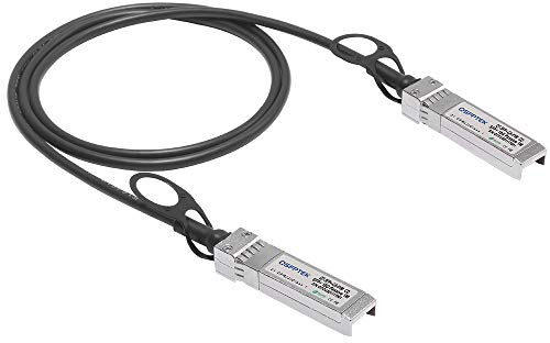 QSFPTEK 10G SFP+ DAC Câble 1 Mètres (1M), Câble de Cuivre à Connexion Directe Passive per Cisco SFP-H10GB-CU1M, Ubiquiti, D-Link, Mikrotik, Dispositivi Open Switch de Code Neutre