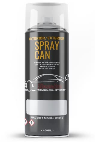 Xtremeauto Spray Paint Finish For Indoor And Outdoor Use Garden Cars Home Kitchen Bathroom Furniture Art Craft Bikes Radiators Metal Wood Plastic Glass UPVC Stone PVC RAL 9003 Signal white