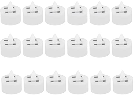 Beada Lot de 18 bougies chauffe-plat solaires flamme LED étanches rechargeables (3,8 x 3,6 cm), blanc