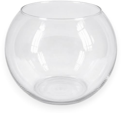 KORAT Vaso Boccia in Vetro Trasparente Design Rotondo Elegante per Fiori, Candele, Piante o Decorazioni Disponibile in 4 Dimensioni (16-20-25-30 cm) Ideale per Casa, Eventi (Ø 30 cm - 23.5x30x30 cm)