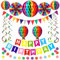 G2PLUS Happy Birthday Girlande Set Bunt, Wiederverwendbar Happy Birthday Girlande, Papier Geburtstag Girlande Set, Regenbogen Happy Birthday Partydeko Girlande für Kinder, Erwachsene
