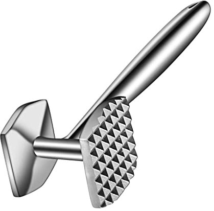 AOWOTO Fleischklopfer aus 304 Edelstahl, Hammer, Werkzeug zum Zartmachen und Zerkleinern von Steak, Rindfleisch und Geflügel. Spülmaschinenfest