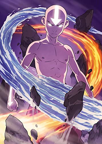 Displate Offiziell Avatar The Last Airbender MetallPoster Magnetische Befestigung Inklusive Lizenziert Bilder Hochwertiges Poster Character Elements - Aang Avatar State 45 cm x 32 cm