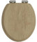 Heritage Oak Toilet Seat with Soft Close Brushed Nickel Hinges