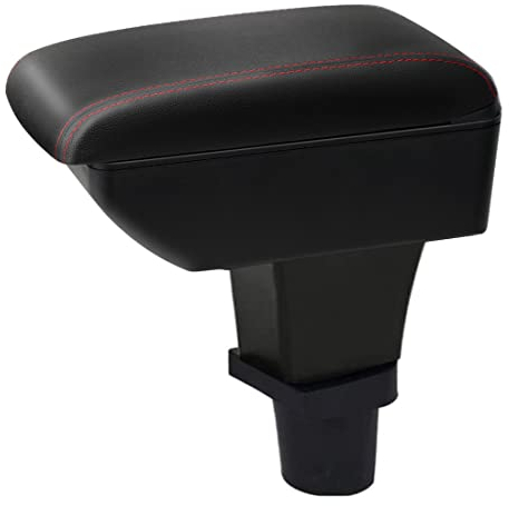 YJYWZH Braccioli compatible with Fiat 500 Bracciolo 2012-2015 Bracciolo Doppio Strato Centrale Console vano Nero Pelle