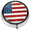 Vintage Amerikanische USA Flagge Pillendose Kleine Pillendose für Geldbörse und Tasche Metall Rund Medizin Organizer Reise 3 Fach Pillendose