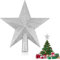 Weihnachtsbaumspitze Stern 20cm Christbaumspitze Stern Weihnachtsbaum Stern aus Kunststoff Weihnachtsbaumspitze Stern Tannenbaumspitze Christmas Tree Topper Star für Weihnachtsbaumdeko (Silber)