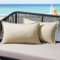 MIULEE Outdoor Kissen Wetterfest Kissenbezug Wasserdichter Dekorative Kissenbezüge Leinen-Optik Sofakissen Dekokissen für Garten Sofa Couch Wohnzimmer Schlafzimmer 2er Set 30x50cm Beige