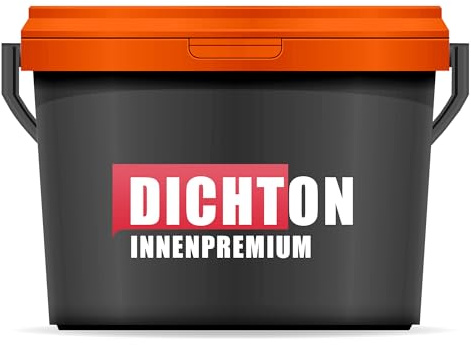 DICHTON PREMIUM Wandfarbe matt 1l in RAL 7016 Anthrazitgrau Dispersionsfarbe - scheuerfest, höchste Deckkraft, Desinfektionsmittelbeständig, lösemittelfrei, strapazierfähig - InnenPremium D.77W