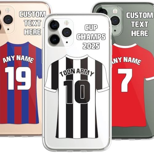 Personalised Football Phone Case Cover Football Team Shirt Style Football Custom Gift for iPhone 15 16/16 14 13 12 11 Pro Max Samsung - CUSTOMISE ONLINE, 16 Styles