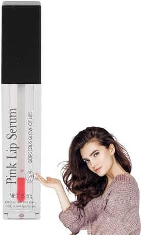Pink Lip Serum, Lip Oil, Gepflegtes Rosa Lippenserum Feuchtigkeit und Glanz für Make up Kosmetik Langanhaltendes Revitalisierendes Lippenserumöl für Weiche Geschmeidige