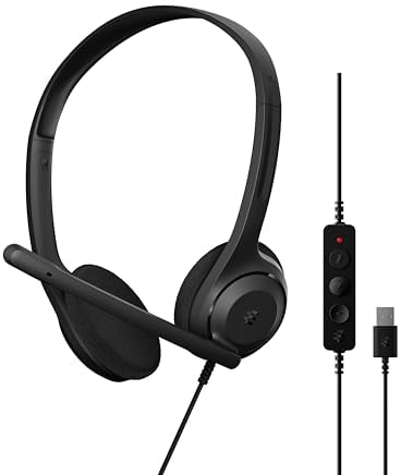 EPOS C1 Professionelles Business-Headset mit USB-A-Schnittstelle, Überlegenes Rauschunterdrückendes Mikrofon, Chrome-Zertifizierung - Bequeme Passform, Langlebigkeit, Connect Integration, Gott, Black