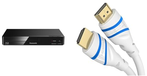 Panasonic DMP-BDT167EG Kompakter 3D Blu-ray Player (Full HD Upscaling & KabelDirekt – 8K/4K HDMI-2.1-Kabel – 2 m – von HDMI Zertifiziert für höchste Qualität (8K@60Hz