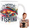 Shurzzesj I'd Rather Be Fishing Mug, Ceramic Mug for Coffee Tea, Large Ceramic Tea Mug, Coffee Cold Drinks Mug for Whiskey, Soup, Beer, Water, Wine
