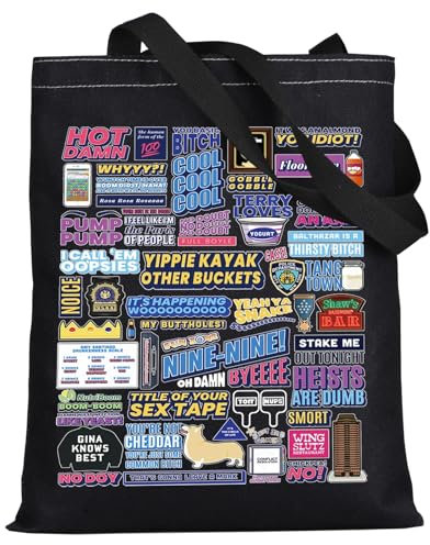 LEVLO Brooklyn 99 Zitat Canvas Tote Bag TV Show Inspired Gift Brooklyn Theme Shoulder Bag Brooklyn Merchandise, Brooklyn 99 Bt, Large