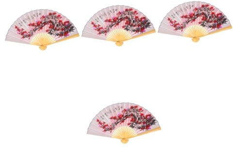 IMIKEYA 4pcs Big Fan Chinese Folding Fan Retro Handheld Fan Wall Background Decor Folding Wall Fan Decorative Hand Fans Wall Background Fan Japanese Hand Fan Silk Folding Fans Paper