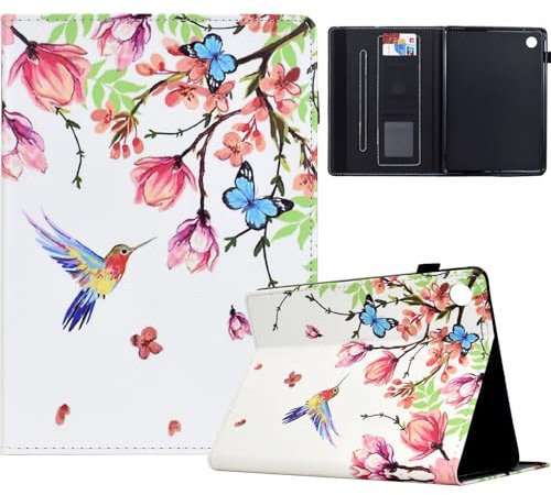 Mldjomid Custodia per Lenovo Tab M10 (3rd Gen) 10.1 2022 (TB-328FU TB-328XU) Custodia Protettiva Magnetica Tablet Cover con TPU Copertura per Lenovo Tab M10 Gen 3 10.1 Custodia- Fiori e Uccelli