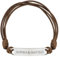 Lumari Gold Personalisierte Gravur Armband - Partner Armband mit Namen, Edelstahl Platte für Damen & Herren - Langlebiges Geschenk zum Geburtstag, Braun/Silber