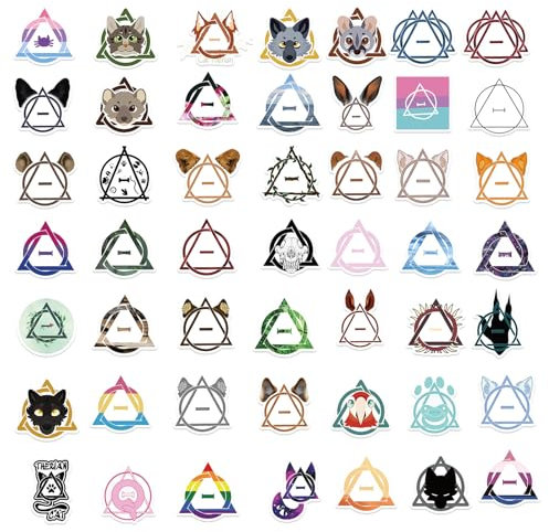 APOMOONS 50 Stück Therian Aufkleber, Wasserfester Therian Sticker, DIY Therian Stuff Stickers, Sticker Therian Set für Skateboards Laptops Gepäck Autos Telefone Gitarren Scrapbooks Fahrräde