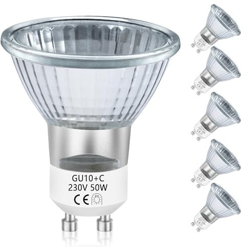 TaFiCo GU10 Halogen Leuchtmittel, Dimmbar Halogenlampen 230V 50W, Halogen Reflektor Warmweiß 2800K, Halogen Spot Strahler Halogenstrahler