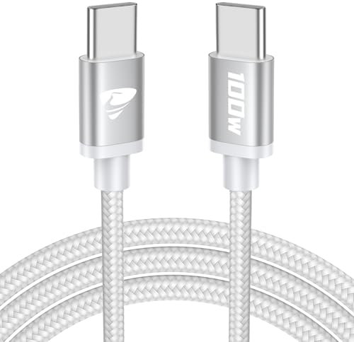 Cavo USB C USB C,100W 5A Cavetto Caricatore Ricarica Rapida Usbc 2M Filo Caricabatterie Carica Nylon Cavo Type C to Type C per iPhone 15 16 Pro Max/Plus iPad Pro/Air MacBook Galaxy S23 S22 S24