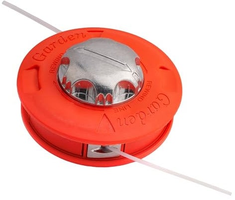MIVOS Testina di taglio professionale per decespugliatore - M10x1,25 LG - Tagliabordi - Testina a filo per decespugliatore, giardino - Bobina di filo - Semplice avvolgimento del filo - Arancione