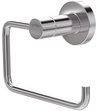Amig - Bathroom Toilet roll Holder Mod. Gorliz-4 | Wall-Mounted Toilet Paper Holder Screws Included | 125 x 63 x 97 mm | Stainless Steel and Zamak | Silver | Polished Chrome