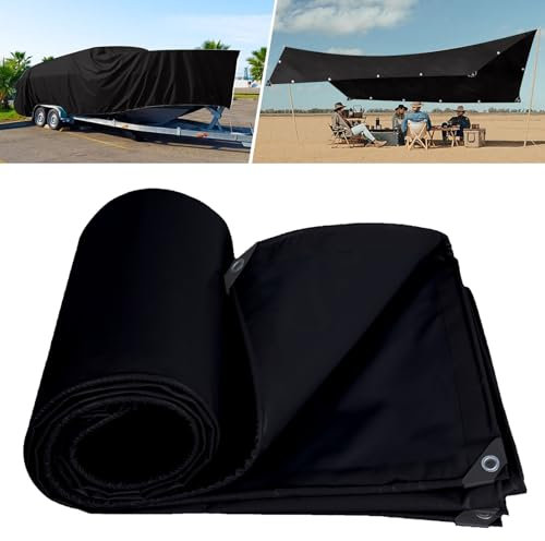 Lona impermeable de alta resistencia de 2,2 x 3,5 m, esquinas reforzadas con goma, fácil de limpiar, para uso en interiores y exteriores, lámina de protección contra el suelo, color negro