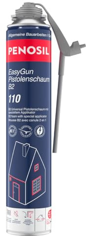 PENOSIL Pistolenschaum B2 110 – 1K PU-Montageschaum 750 ml mit EasyGun & Pistolenanschluss | Für tiefe, enge Fugen | B2 nach DIN 4102-1 | Brandschutzschaum
