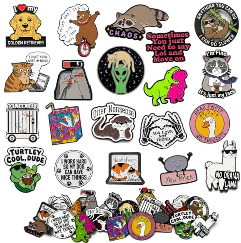 Sowpopy 20 Pcs Funny Enamel Pins Bulk, Cute Backpack Pins Cool Fun Badge Lapel Pins for Backpacks, Hats, Bags, Adults