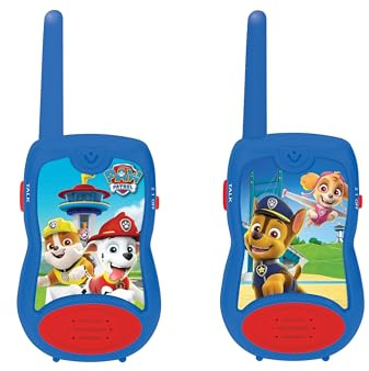Lexibook, Paw Patrol, Walkie-Talkies, TW12PALXB | 200m Reichweite, 2 Kanäle, Kommunikationsspiel, Gürtelclip, Batteriebetrieben, Blau/Rot